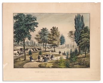 CURRIER & IVES. Central Park the Drive; and Central Park the Lake.
